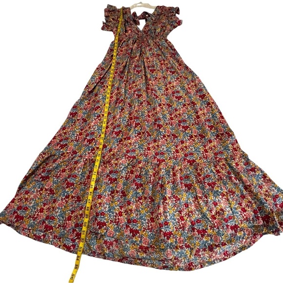 Gold & Silver Paris Ditzy Floral  Flutter Sleeves Smocked Waist Coquette 12 - Picture 12 of 15